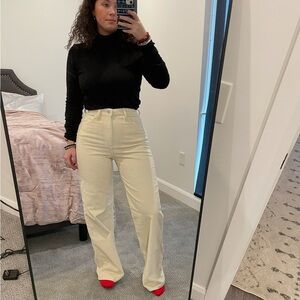 Women's Cream corduroy pants
